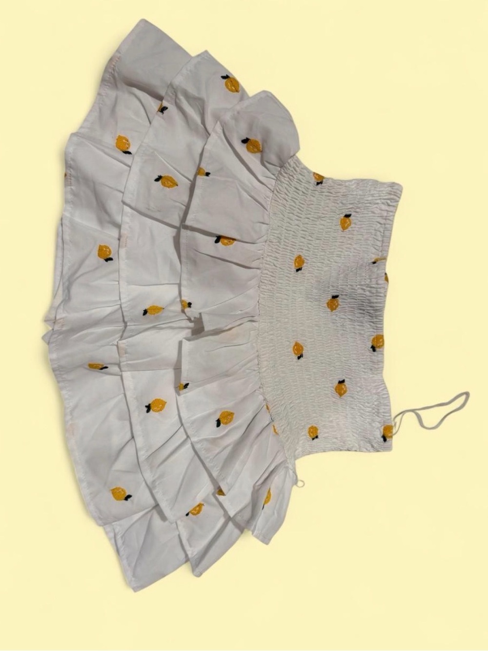 Live 4 Truth White Mini Skirt with Yellow Lemon Embroidery